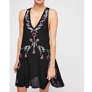 Free People Adelaide Festival Slip Dress Black Combo Size Small